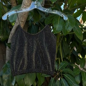 Free People glittery tank crop top with dainty straps